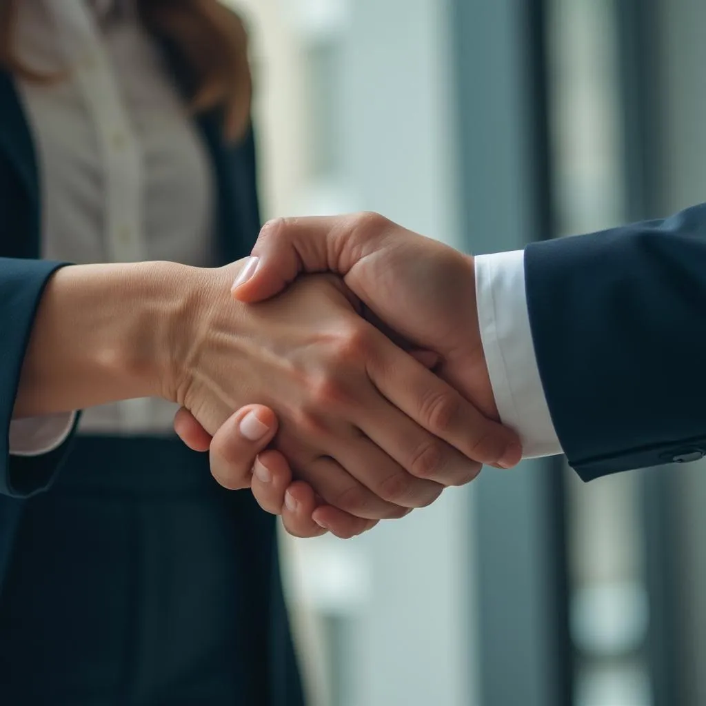 Apretón de manos consultor-cliente
